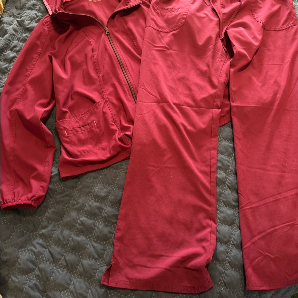 HeartSoul  Zip-Up Hoodie and Pants Set in the color wine.